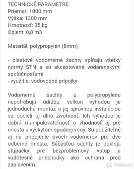 Vodomerná šachta 1000mm - 2