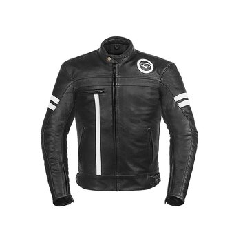 Moto Kožená Bunda Café Racer Black - 2