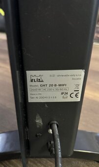 Elíz GHT20B-WIFI prenosný/nástenný konvektor, sklo čierne - 2