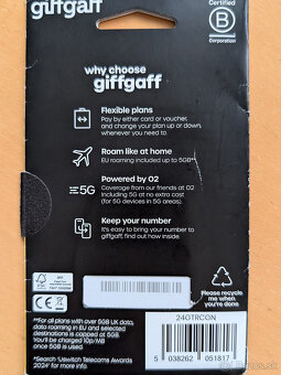 ✅ SIM karta Anglicko / UK neobmedzené min/sms + 15 GB dát ✅ - 2