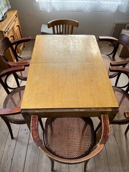 Ton - Thonet 5x stolicka a roztahovaci stol - 2