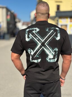 Luxusne tričko Off White oversize čierno biele - 2
