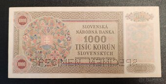 1000 ks, 1940, Ol, Slovenský štat, SPECIMEN - 2