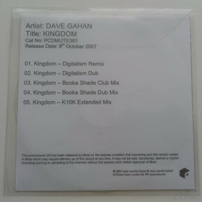 Dave Gahan (Depeche Mode) Kingdom CDr UK Promo - 2