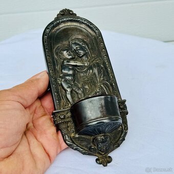 Nádherná starožitná kropenka s Pannou Marii - 2