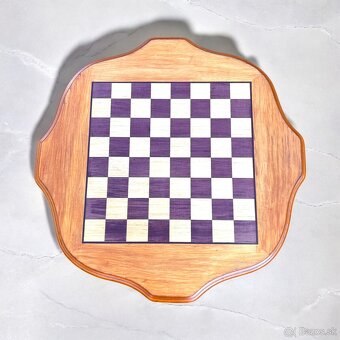 Krásny drevený šachový stolík, top stav, V62x55x55 - 2