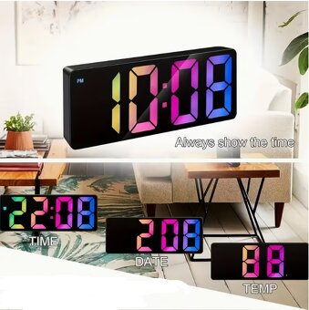 Moderný LED budík s 3-úrovňovou reguláciou jasu - 2