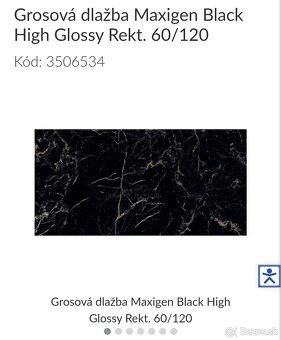 Grosová dlažba Maxigen Black High Glossy Rekt. 60/120 - 2