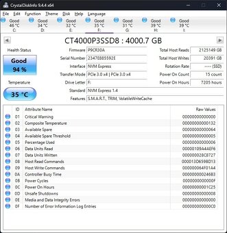NVME Crucial P3 PCIe 3.0 4TB - 2