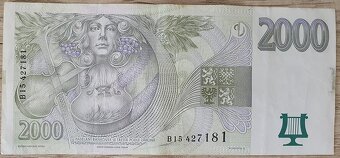 Predám bankovku 2000 CZK vzor 1999 - 2