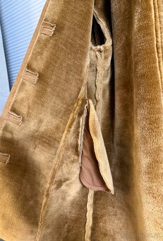 Dámsky zimný kabát KARA – vintage shearling štýl, hnedý - 2