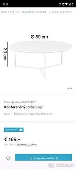 Konferenčný stolík biely - 2