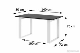 Jedálensky stôl NOVÝ šeda/biela výsoký lesk 140x80cm - 2