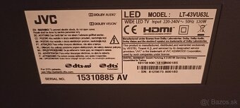 Predam pokazeny TV JVC LT43VU63 na suciastky - 2