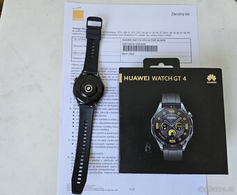 Huawei Watch GT4 46mm, cierne, ako nove, zaruka do 2026 - 2