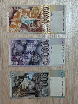 Slovenské bankovky 5000 SK, 1000 SK , 500 SK - 2