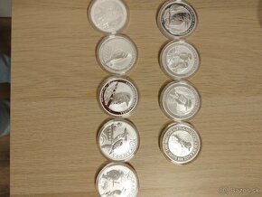 Predám strieborné mince Kookaburra 2009-2023 1oz sada - 2
