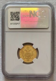 Zlatý dukát Franz Jozef I., 1899, top stav, NGC MS65 - 2