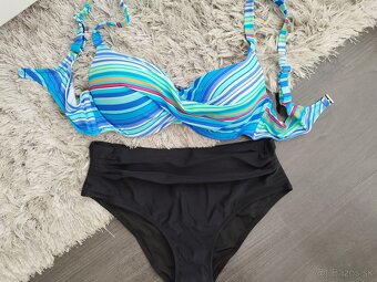 Dvojdielne plavky pre plnoštíhle. 40/L,48/4XL. Tyrkysová - 2
