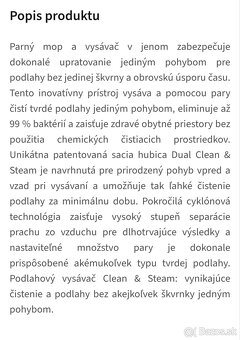 Parný mop a vysávač Rowenta 2v1 - 2