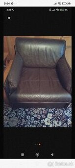 Kožená rozkladacia sedačka a 2 fotely - 2