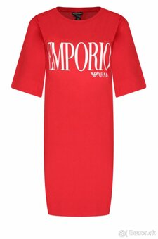 Emporio Armani šaty M červené logo - 2