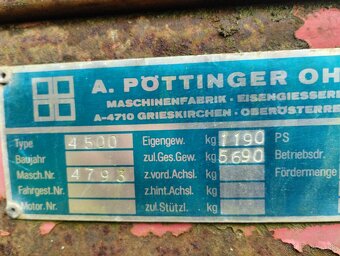 Rozmetadlo maštalneho hnoja 4,5t - 2