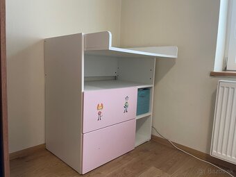 Prebaľovací pult ikea SMÅSTAD, bielo ružový - 2