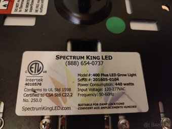 Spectrum King 400+ LED Grow Light – 440 W - 2