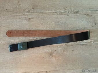 Vojenský opasok, remeň ČSĽA kožený, vz.60 nový - 2