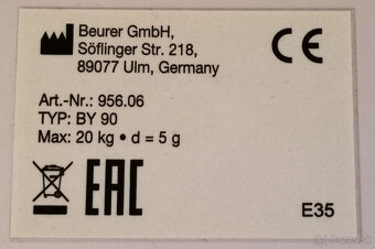 Detská kojenecká váha BEURER BY90 do 20kg - 2