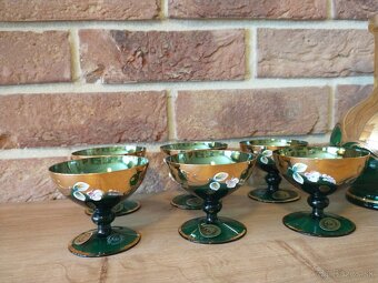 borské sklo, art deco, labute, zlatá zuzana - 2