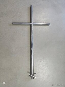 Náhrobný nerezový leštený kríž 120cm - 2