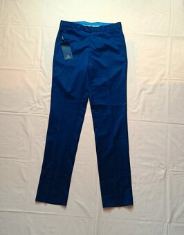 NOVÉ Massimo Dutti modré elegantné nohavice 100% vlna W30L33 - 2
