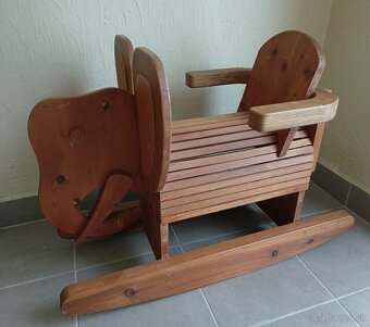 dreveny hojdaci slonik / slon s operadlom - 2