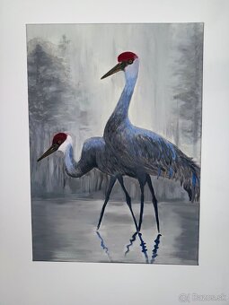 Obraz “Žeriavy” - Symbolika lásky a vernosti - 2