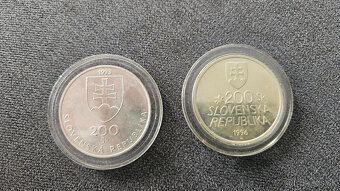 2 kusy pamätné 200 Sk strieborné mince - 2