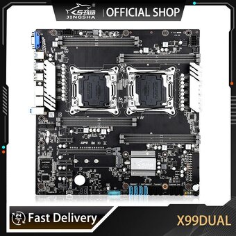 JINGSHA X99 Dual CPU Motherboard Socket LGA 2011-3 Support X - 2