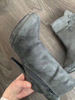 Damske kratke zimne/jesenne cizmy 39 vysoky podpatok - 2