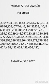 Futbalové kartičky MATCH ATTAX 24/ 25 - 2