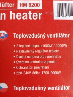 Elektricky ohrievač, ventilítor - 2