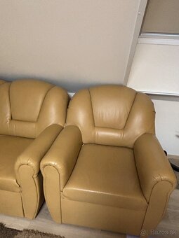 Kožena sedacia suprava fotelkou - 2