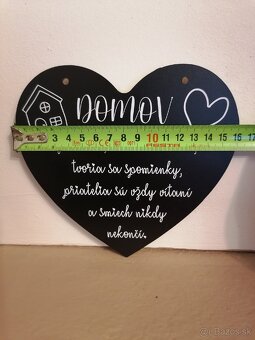 Handmade dekoračná tabuľka "Domov" čierna - 2