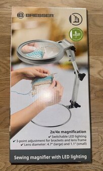 Stolná lupa s osvetlením Bresser - 2x; 4x (120 mm) - 2