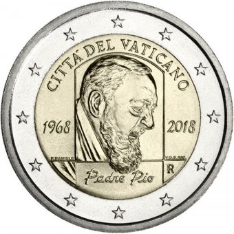 Vatikán 2 euro 2018 - Páter Pio - 2