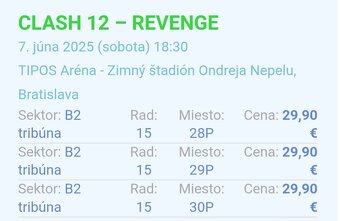 CLASH BRATISLAVA - LACNE LISTKY - 2