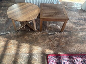 male drevene teakove stoliky 60 cm - 2