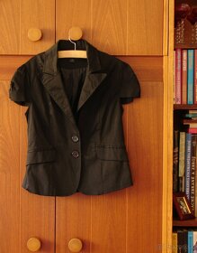 Dámske bavlnené čierne sako - 2