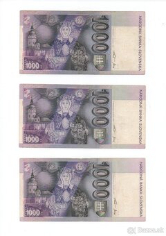 predám 1000 korun slovenských - 5ks - 2