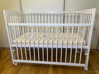 Detská postieľka 120x60 biela nastavitelna - 2